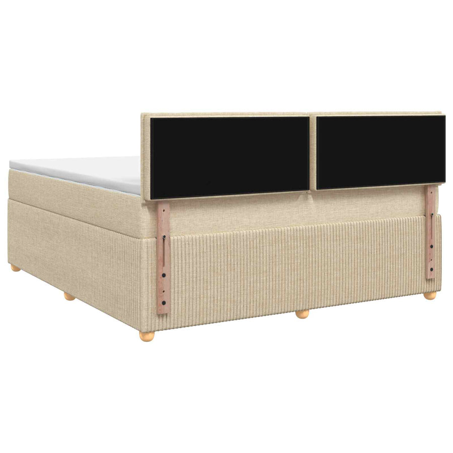 Boxspringbed met matras Crèmekleurig 160 x 200 cm Stof