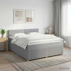 Boxspringbed 180x200 cm lichtgrijs pocketvering