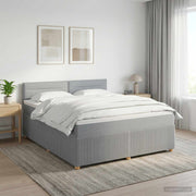 Boxspringbed 180x200 cm lichtgrijs pocketvering