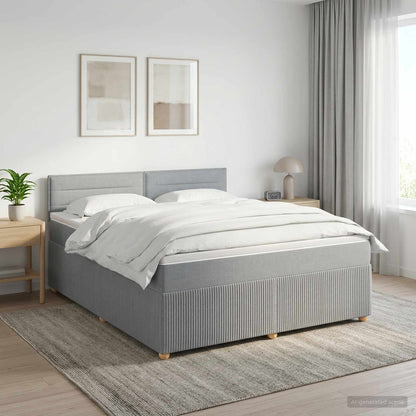 Boxspringbed met matras Lichtgrijs 180 x 200 cm Stof