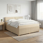Boxspringbed met matras 160x200 cm crèmekleurig