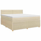 Boxspringbed 180x200 cm crèmekleurig stof