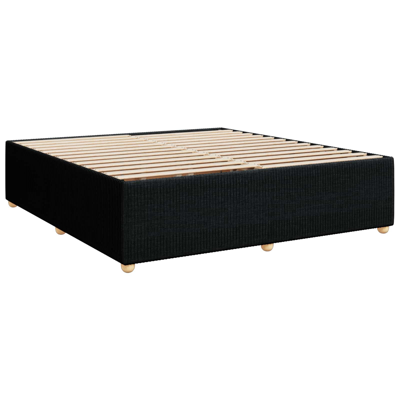 Boxspringbed met matras met hoofdeinde Zwart 180 x 200 cm Stof
