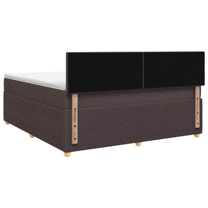 Boxspringbed met matras Donkerbruin 180 x 200 cm Stof