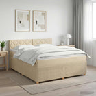 Boxspringbed 180x200 cm crèmekleurig