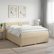 Boxspringbed 180x200 cm crèmekleurig