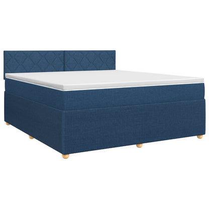 Boxspringbed met matras met hoofdeinde Blauw 180 x 200 cm Stof