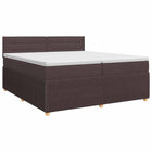 Boxspringbed 200x200 cm donkerbruin stof
