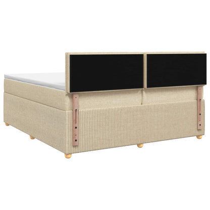 Boxspringbed met matras Crèmekleurig 200 x 200 cm Stof