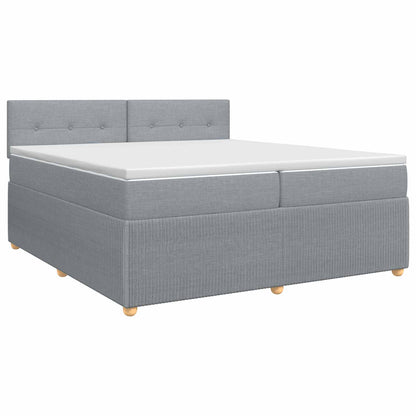 Boxspringbed met matras Lichtgrijs 200 x 200 cm Stof