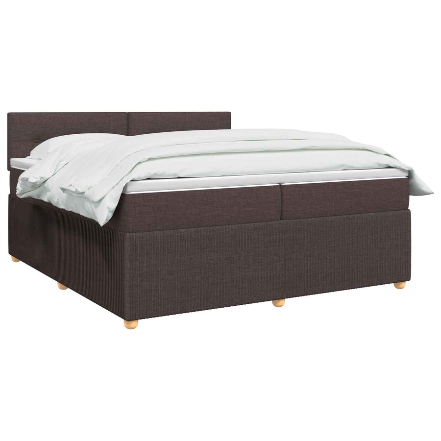 Boxspringbed met matras Donkerbruin 200 x 200 cm Stof