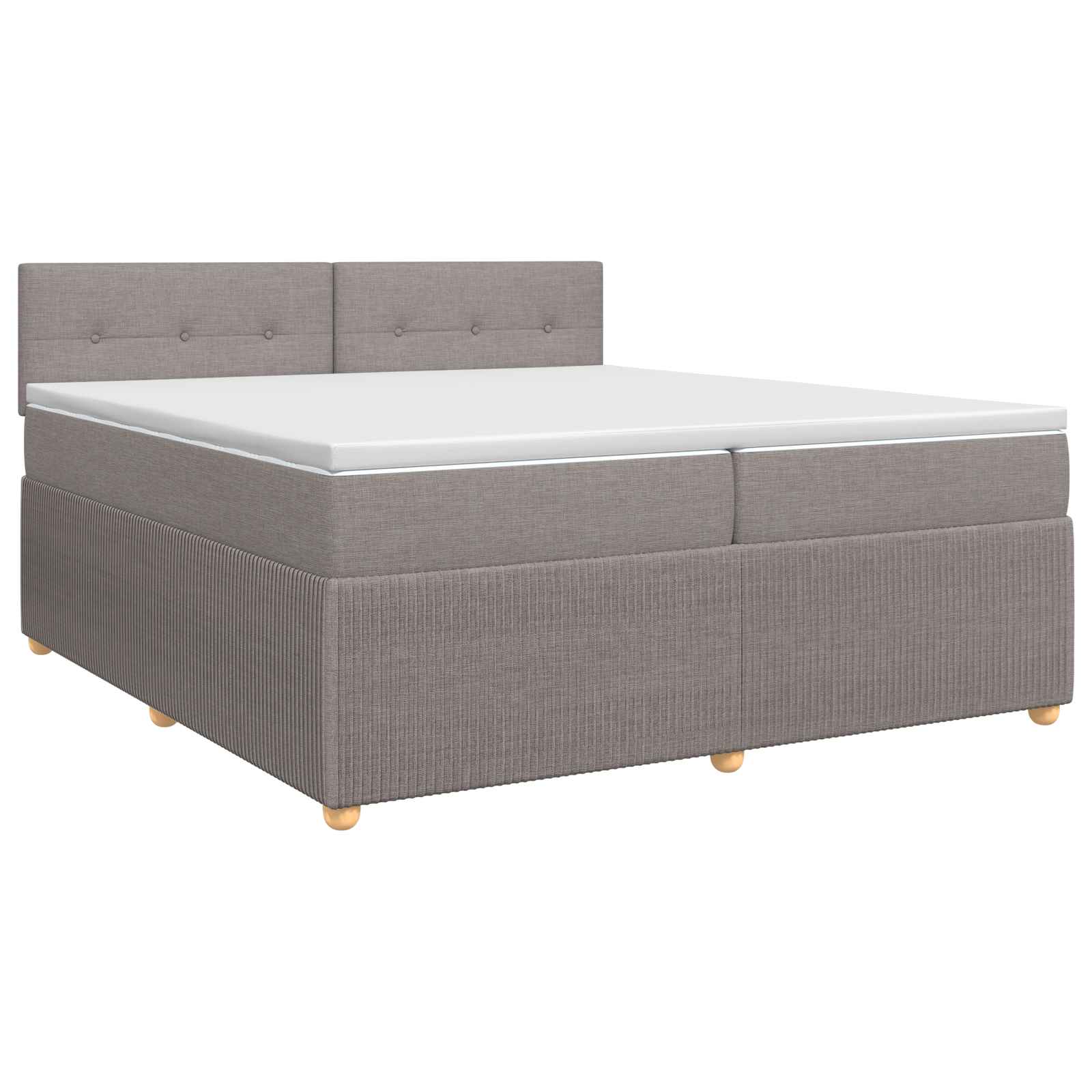 Boxspringbed met matras met hoofdeinde Taupe 200 x 200 cm Stof