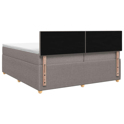 Boxspringbed met matras met hoofdeinde Taupe 200 x 200 cm Stof