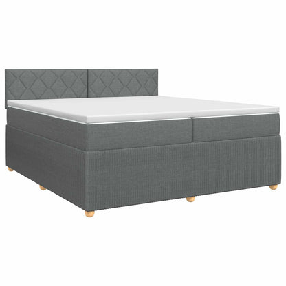 Boxspringbed met matras Donkergrijs 200 x 200 cm Stof
