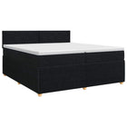 Boxspringbed met matras hoofdeinde 200x200 cm zwart