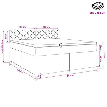 Boxspringbed met matras met hoofdeinde Taupe 200 x 200 cm Stof