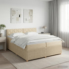 Boxspringbed 200x200 cm crèmekleurig