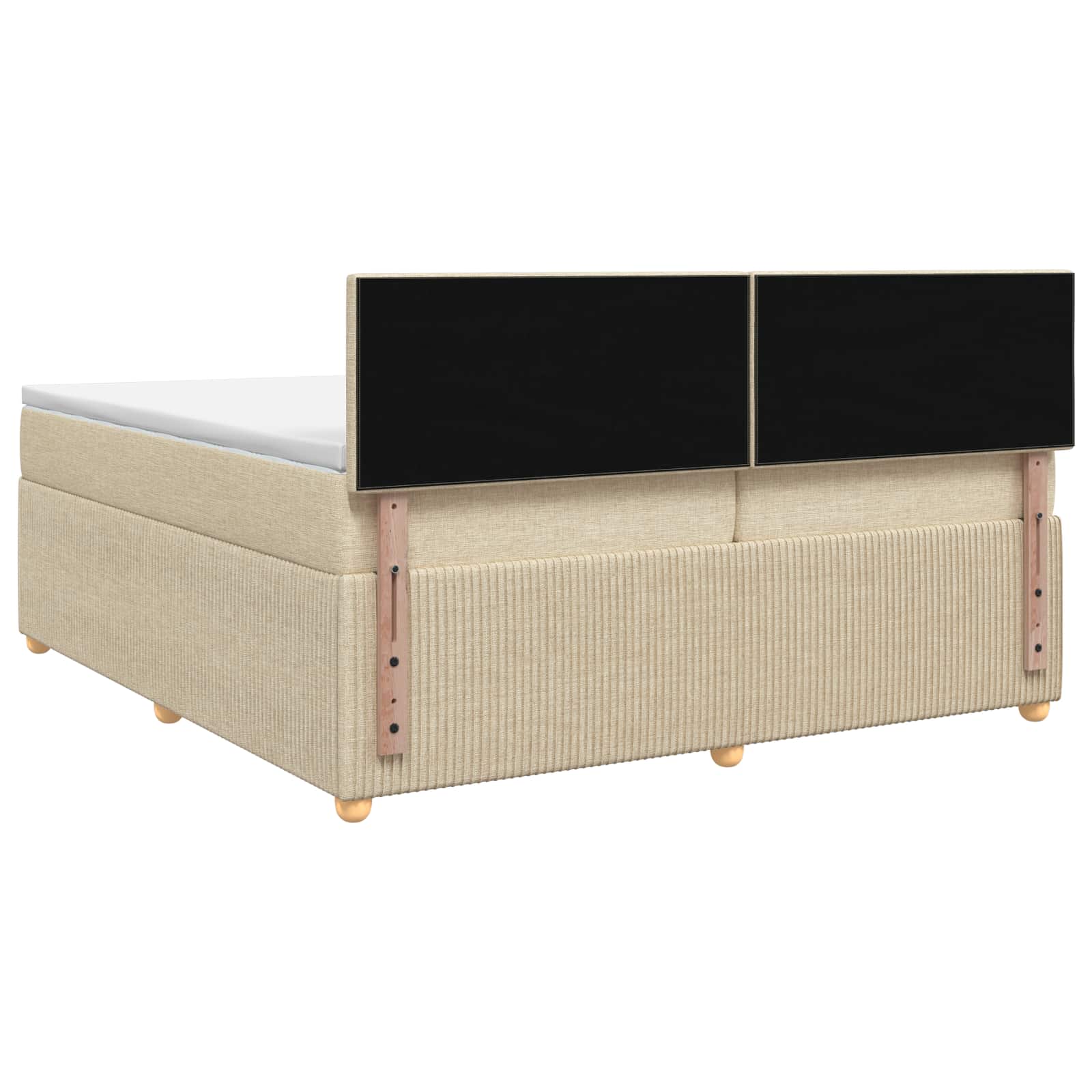 Boxspringbed met matras Crèmekleurig 200 x 200 cm Stof