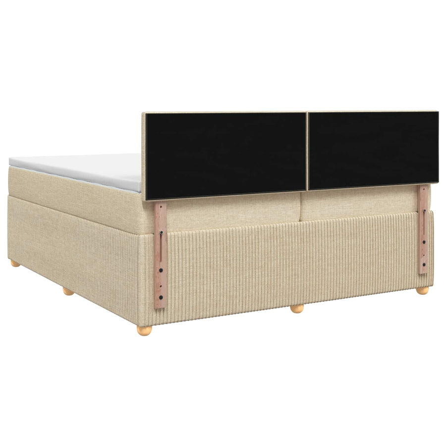 Boxspringbed met matras Crèmekleurig 200 x 200 cm Stof