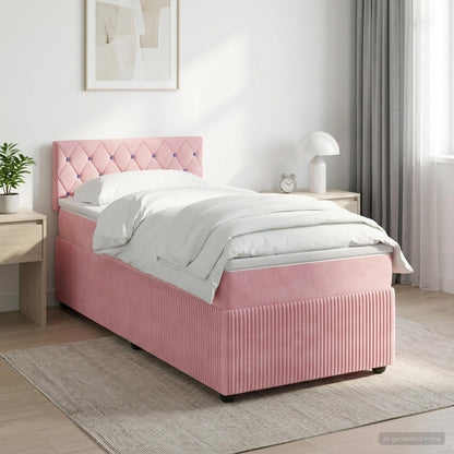 Boxspringbed met matras Roze 100 x 200 cm Fluweel