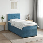 Boxspringbed 80x200 cm donkerblauw fluweel