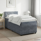 Boxspringbed met matras 100x200 cm donkergrijs fluweel