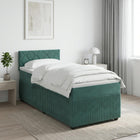 Boxspringbed 100x200 cm donkergroen fluweel
