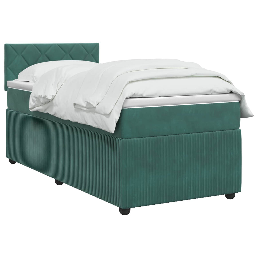Boxspringbed met matras Donkergroen 80 x 200 cm Fluweel
