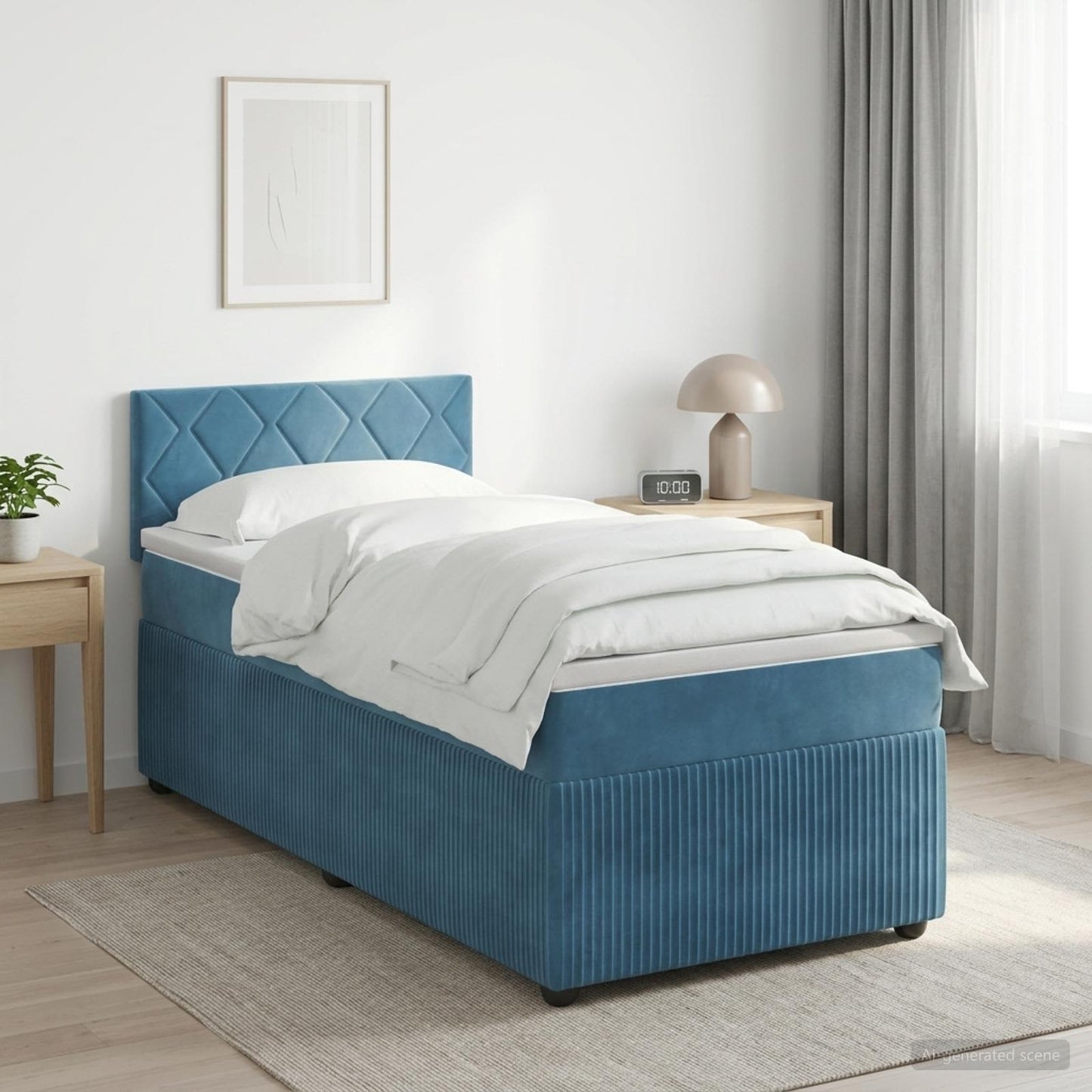 Boxspringbed met matras Donkerblauw 80 x 200 cm Fluweel