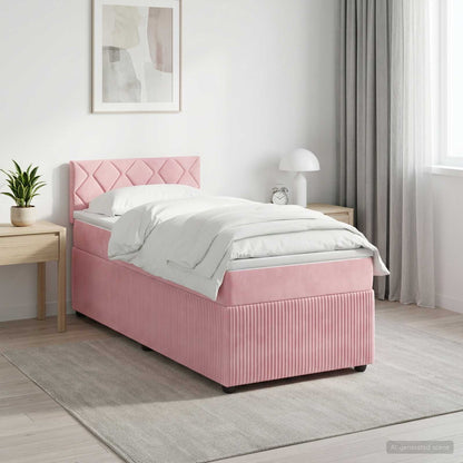 Boxspringbed met matras Roze 100 x 200 cm Fluweel