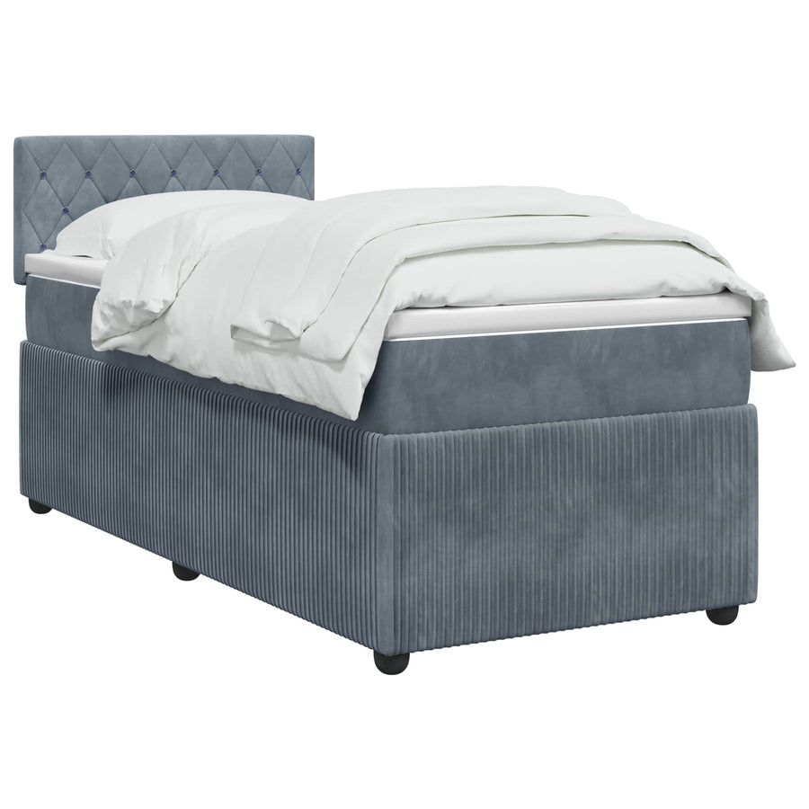 Boxspringbed met matras Donkergrijs 90 x 190 cm Fluweel
