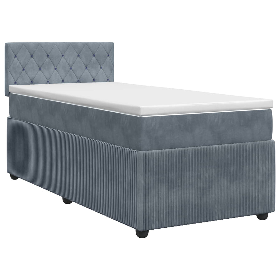 Boxspringbed met matras Donkergrijs 90 x 200 cm Fluweel