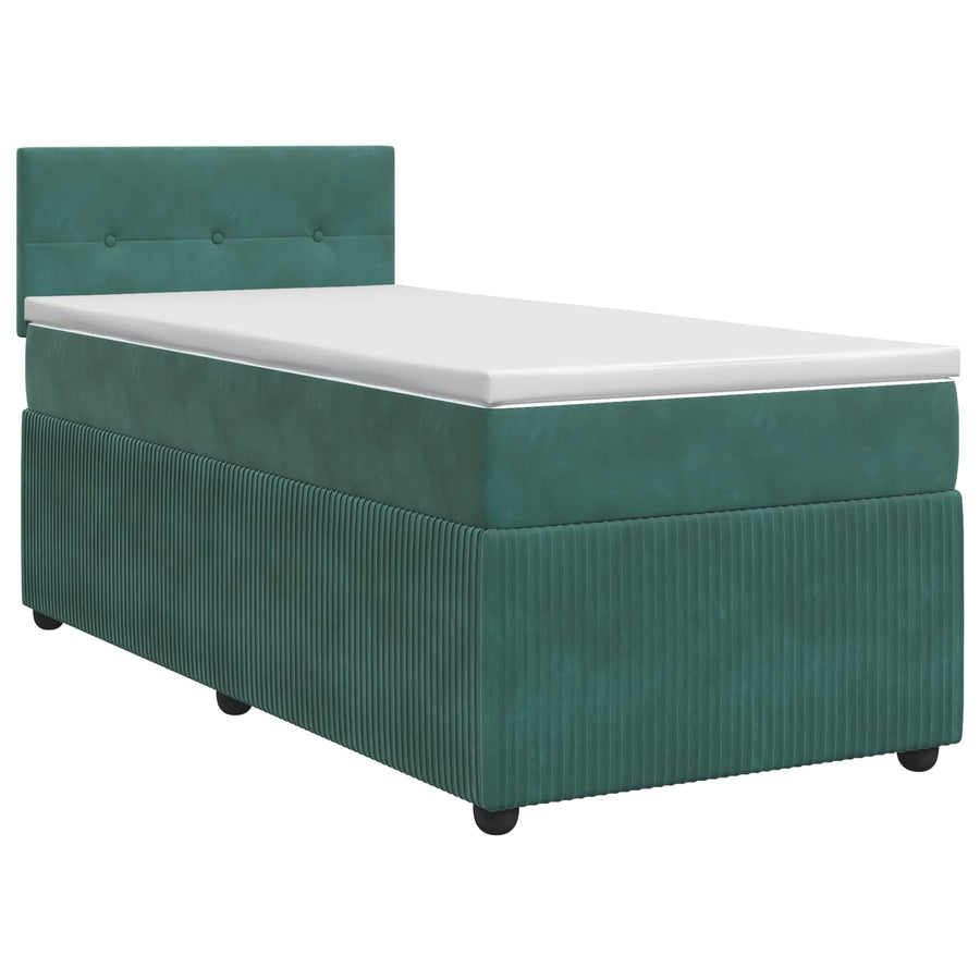 Boxspringbed met matras Donkergroen 90 x 200 cm Fluweel