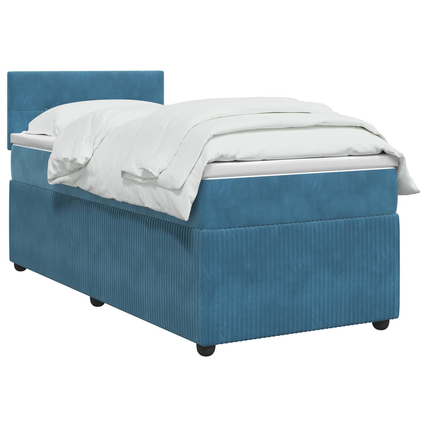 Boxspringbed met matras Donkerblauw 90 x 200 cm Fluweel