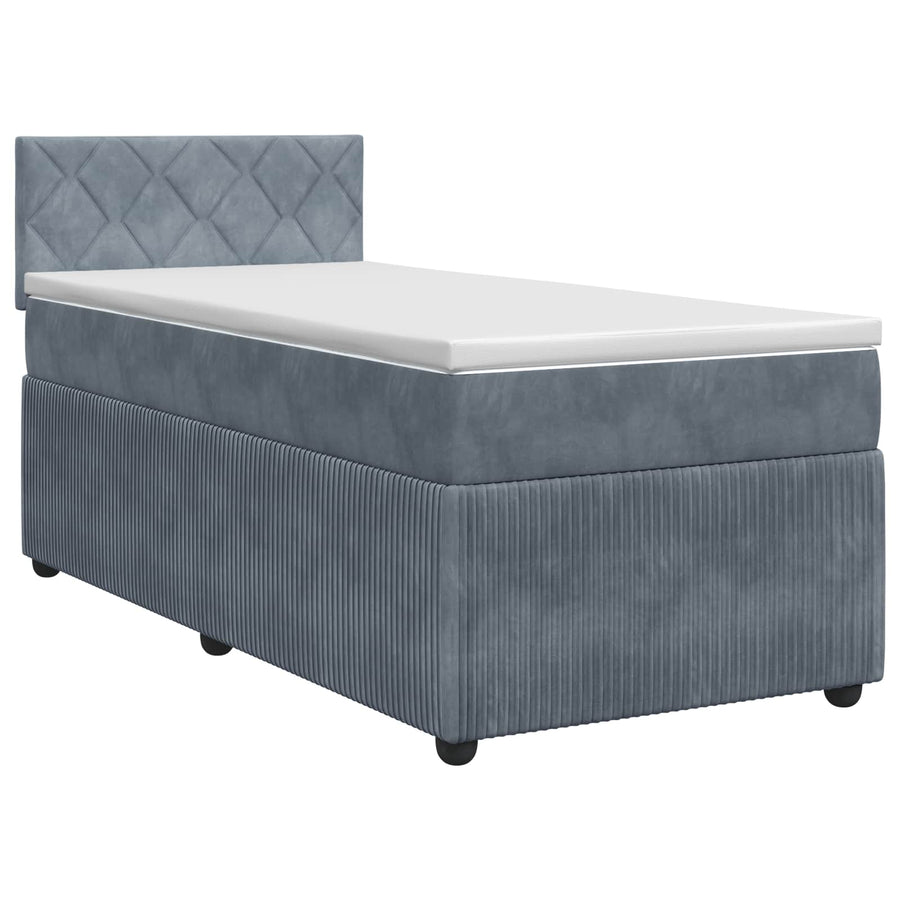 Boxspringbed met matras Donkergrijs 90 x 200 cm Fluweel