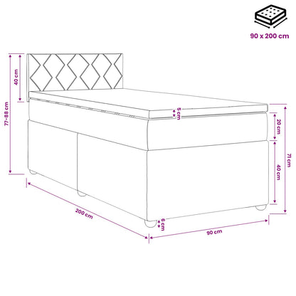 Boxspringbed met matras met hoofdeinde Roze 90 x 200 cm Fluweel