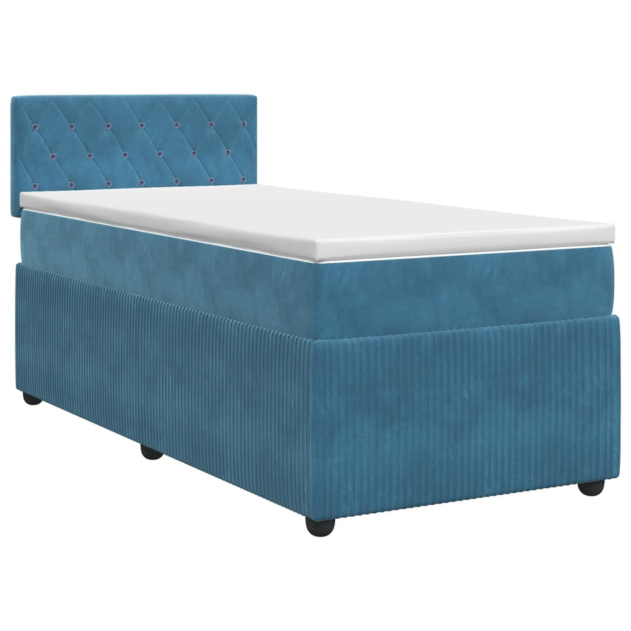 Boxspringbed met matras Donkerblauw 100 x 200 cm Fluweel