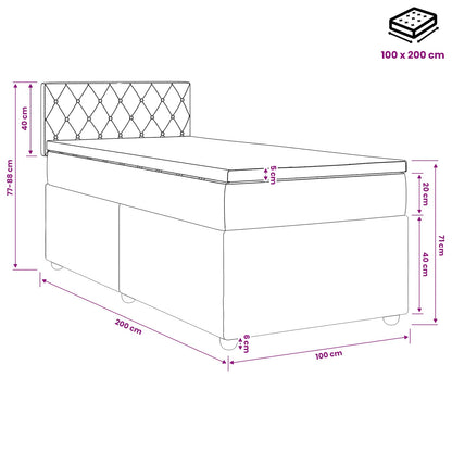 Boxspringbed met matras Roze 100 x 200 cm Fluweel