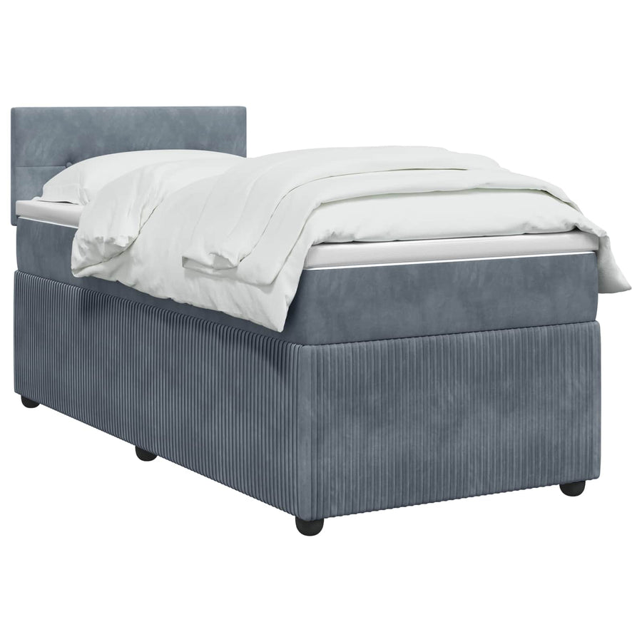 Boxspringbed met matras Donkergrijs 100 x 200 cm Fluweel