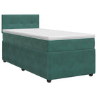 Boxspringbed met matras 100x200 cm donkergroen fluweel