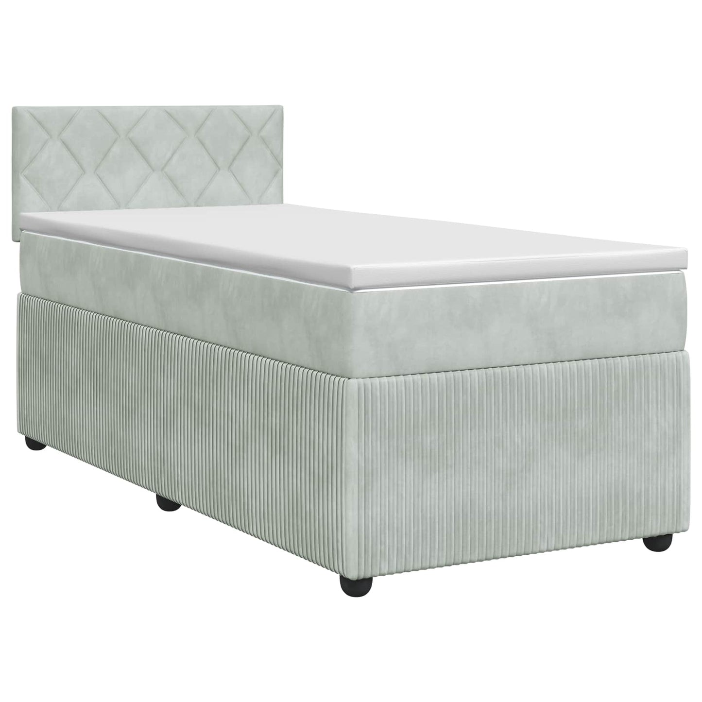 Boxspringbed met matras Lichtgrijs 100 x 200 cm Fluweel