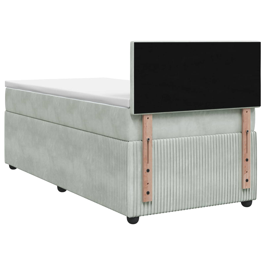 Boxspringbed met matras Lichtgrijs 100 x 200 cm Fluweel