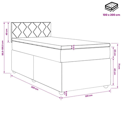 Boxspringbed met matras Donkergroen 100 x 200 cm Fluweel