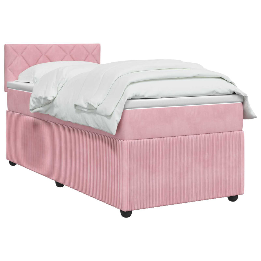 Boxspringbed met matras Roze 100 x 200 cm Fluweel