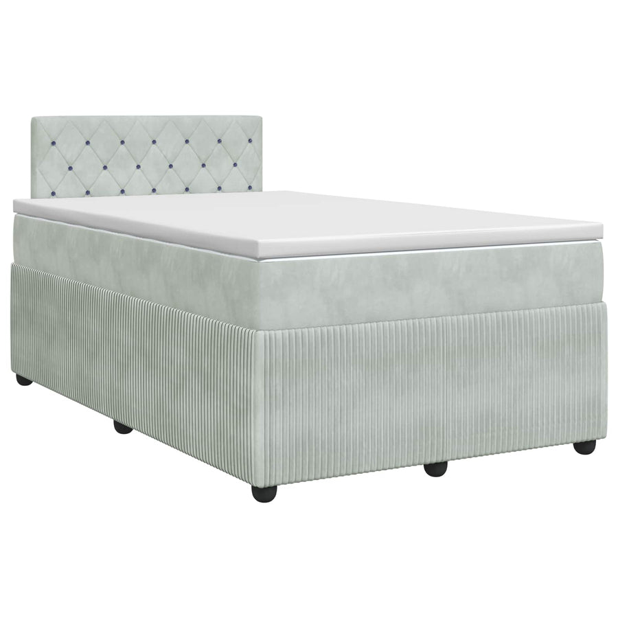 Boxspringbed met matras Lichtgrijs 120 x 190 cm Fluweel