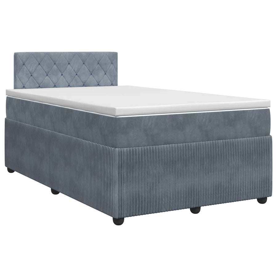 Boxspringbed met matras Donkergrijs 120 x 190 cm Fluweel