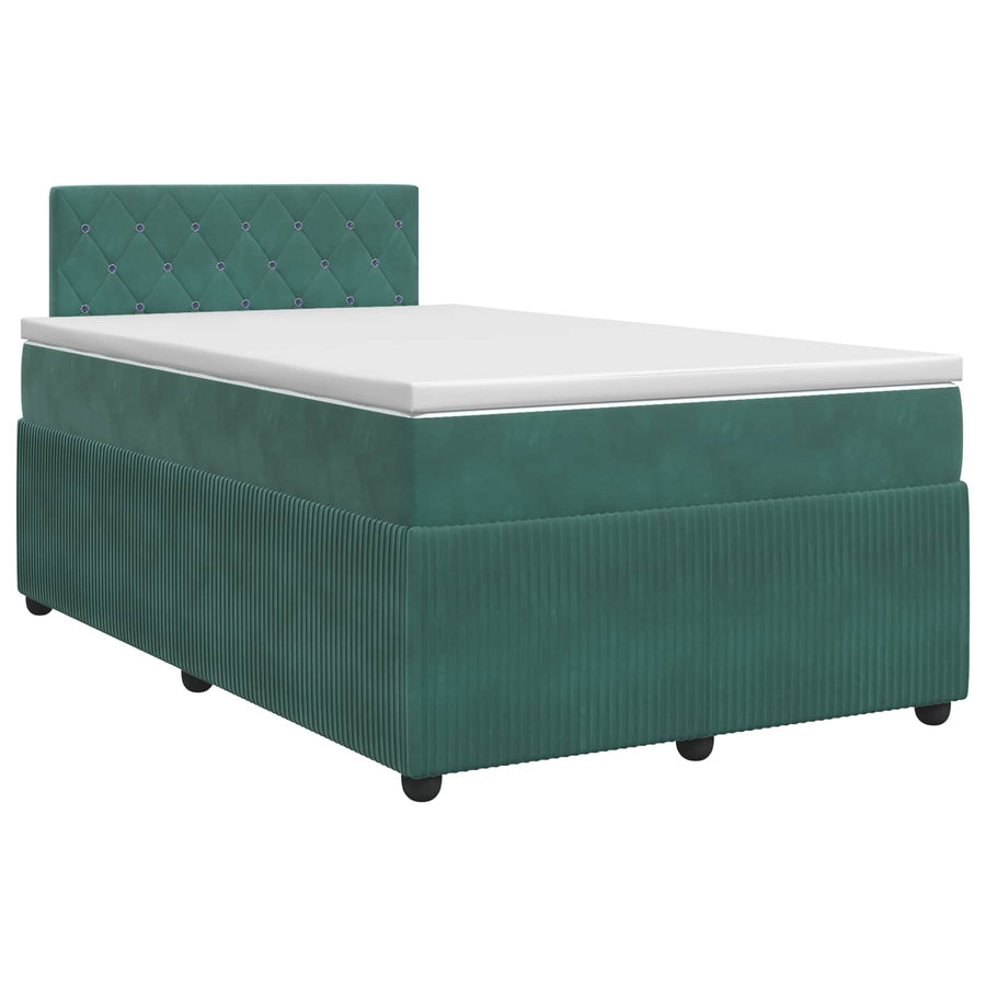 Boxspringbed met matras Donkergroen 120 x 190 cm Fluweel