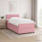 Boxspringbed met matras 120 x 190 cm roze fluweel