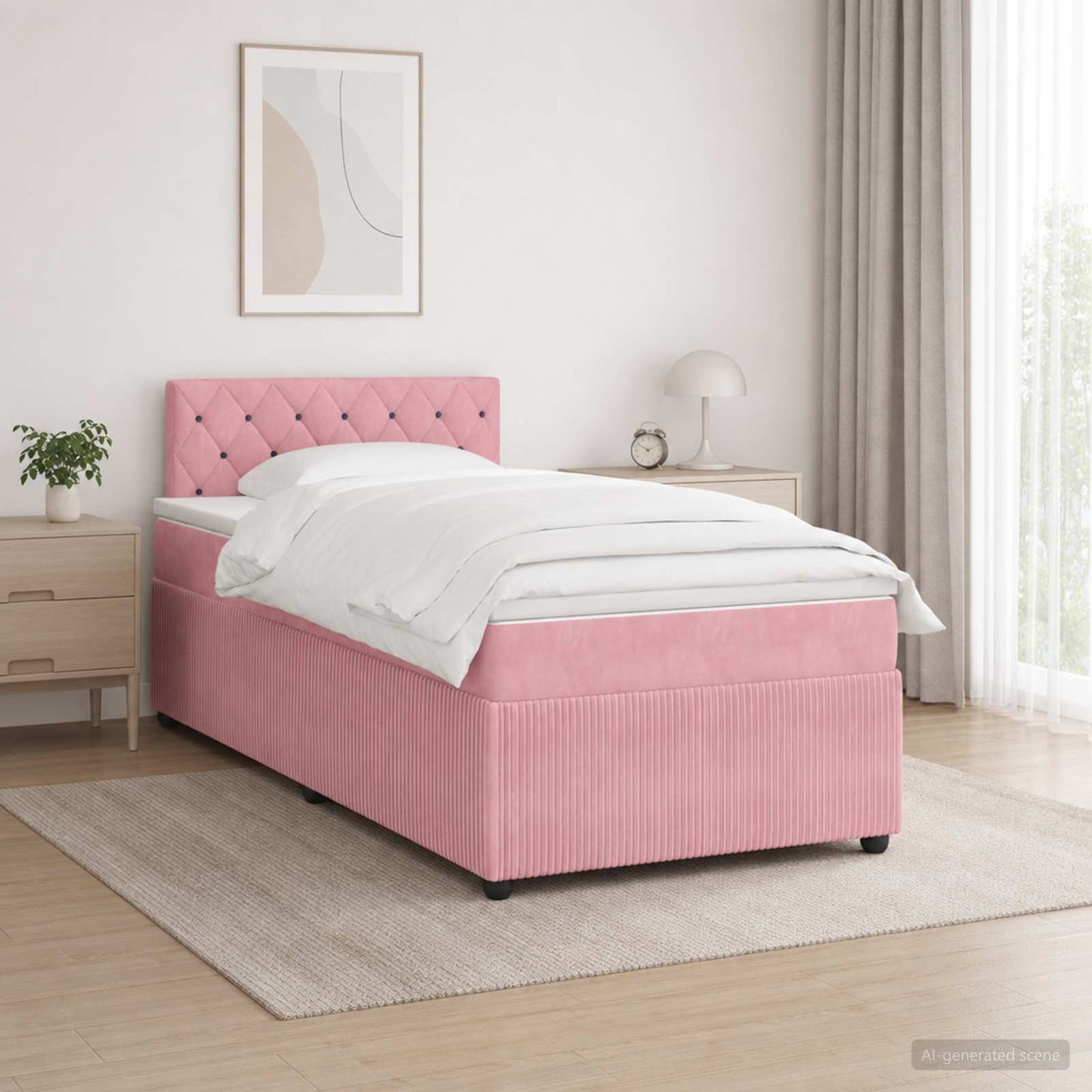 Boxspringbed met matras Roze 120 x 190 cm Fluweel