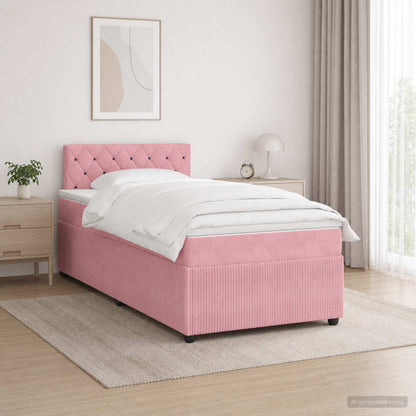 Boxspringbed met matras Roze 120 x 200 cm Fluweel